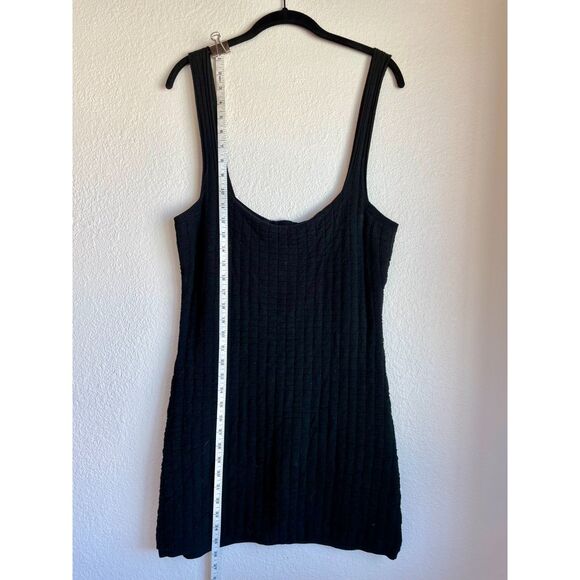 Free People Beach Short & Sweet Mini Button Back Knit Dress in Black - Size M - Picture 11 of 15